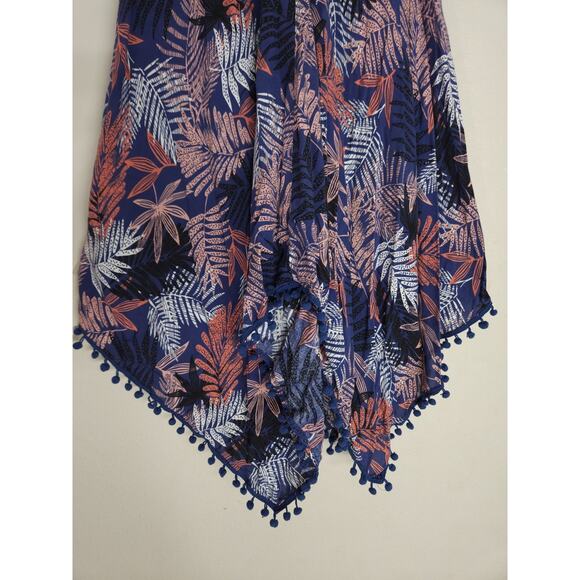 Goa Beachwear by Japna Small Tropical Palm Pom Pom Handkerchief Hem Sundress. - Picture 3 of 9